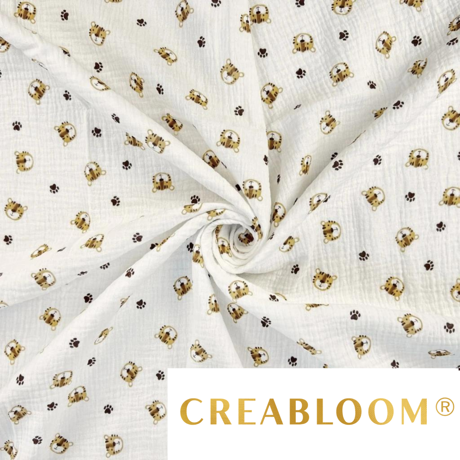 Tissu Double Gaze Imprimé Tigres