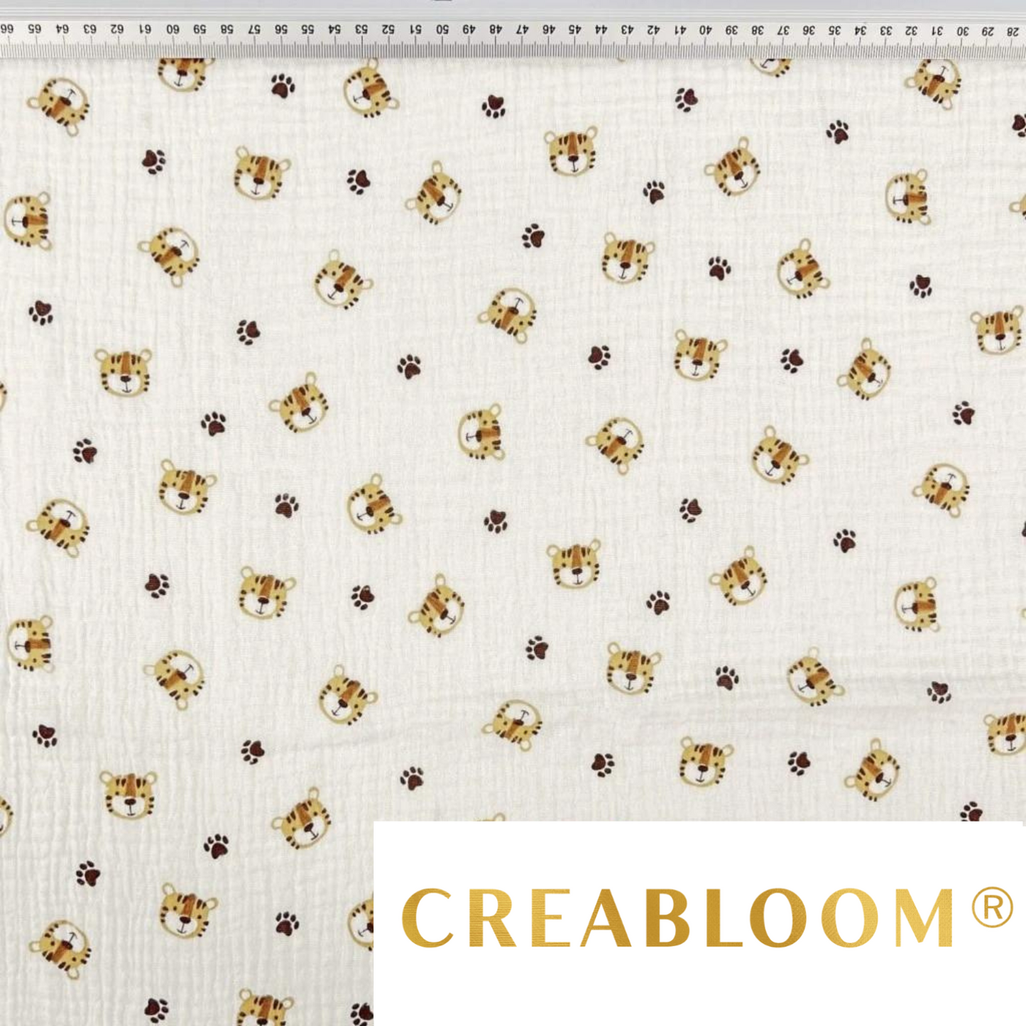 Tissu Double Gaze Imprimé Tigres