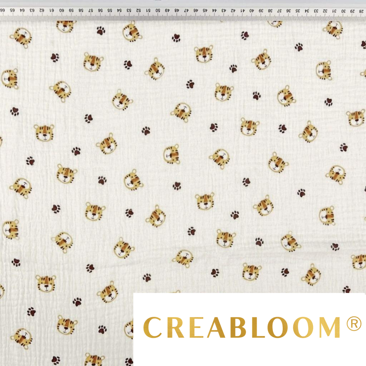 Tissu Double Gaze Imprimé Tigres