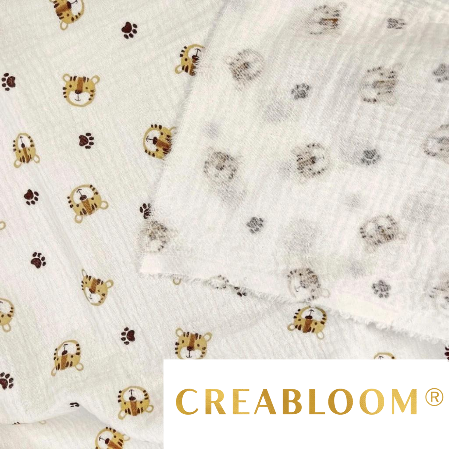 Tissu Double Gaze Imprimé Tigres