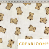 Tissu Double Gaze Imprimé Oursons
