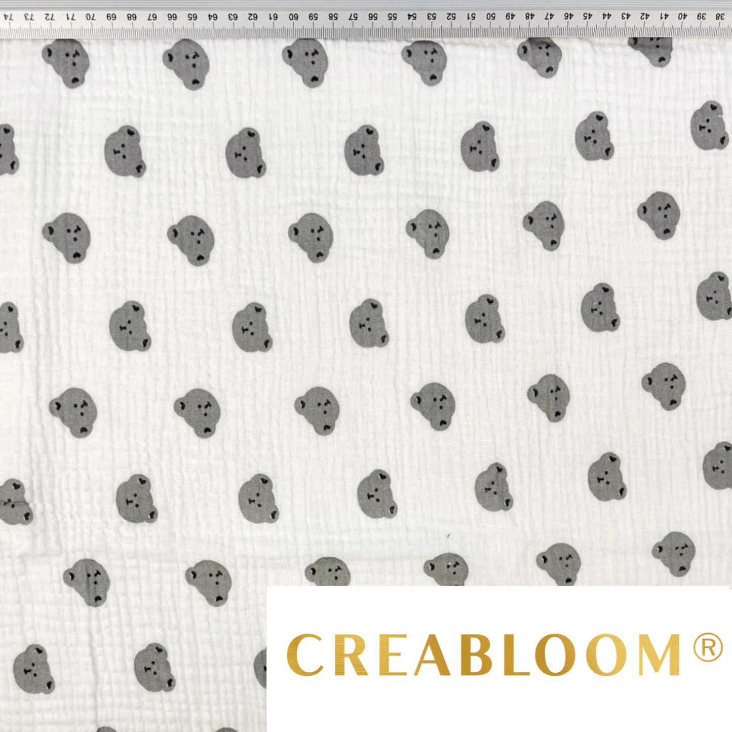 Tissu Double Gaze Imprimé Oursons