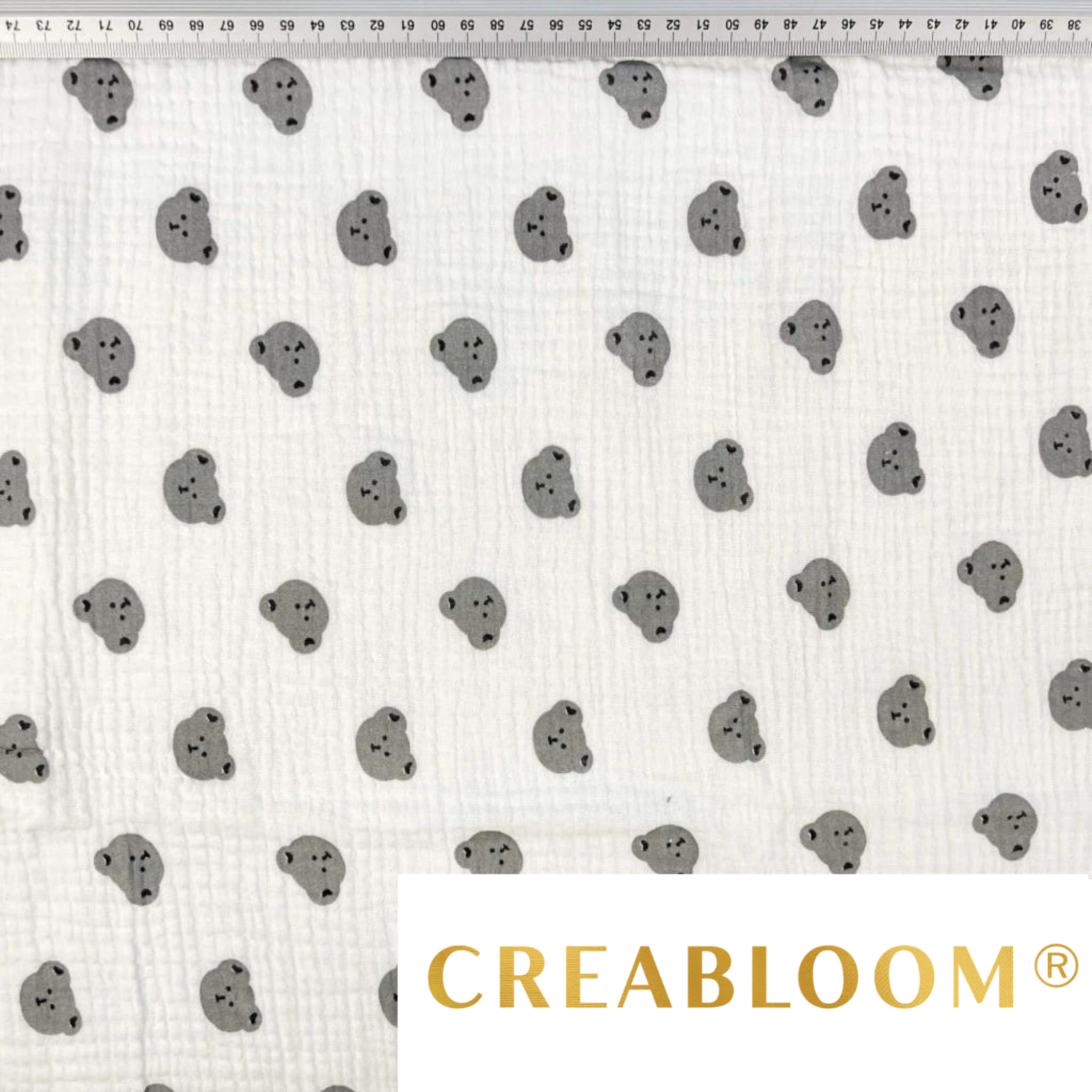 Tissu Double Gaze Imprimé Oursons