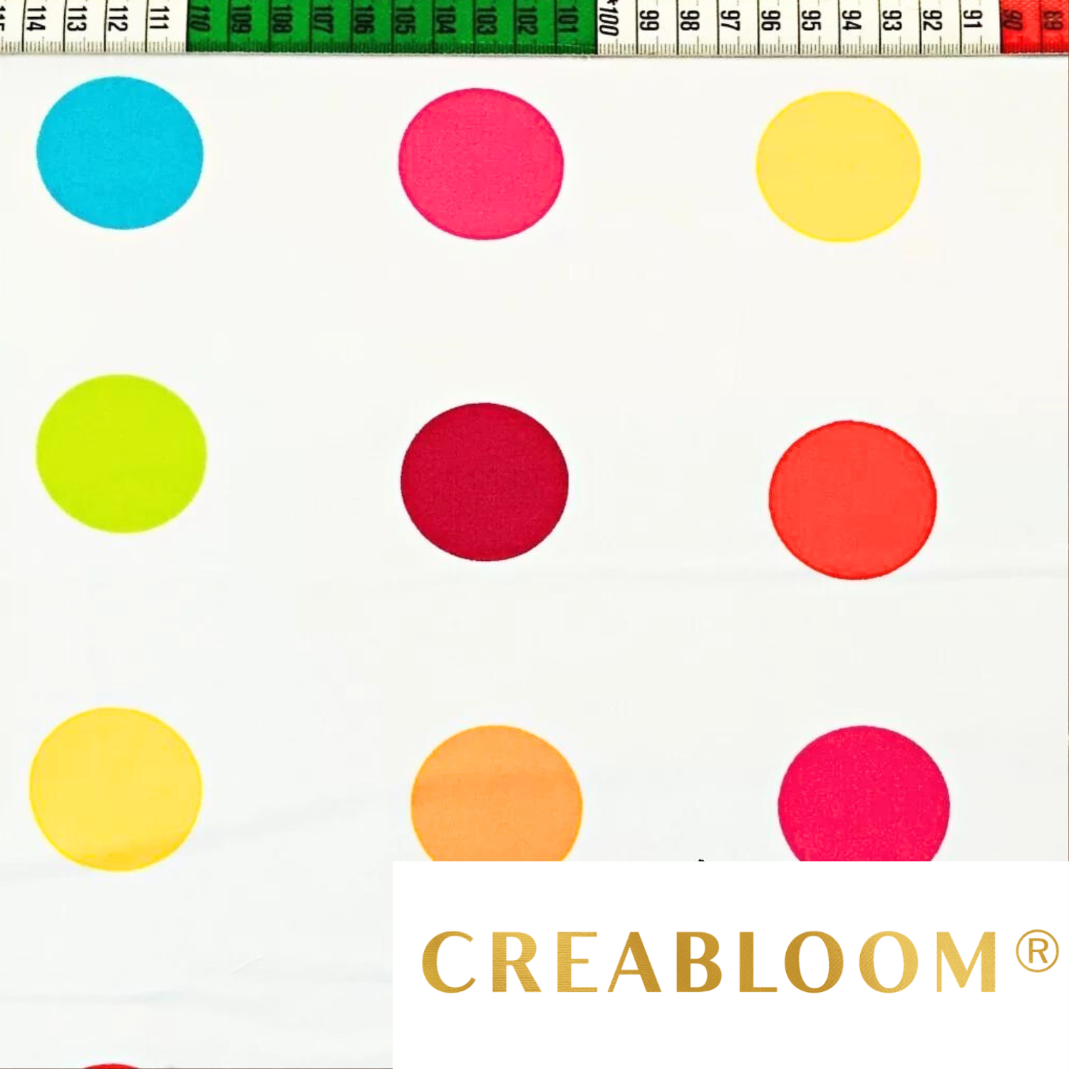 Tissu Coton Motif Boules Colorées De 37Mm