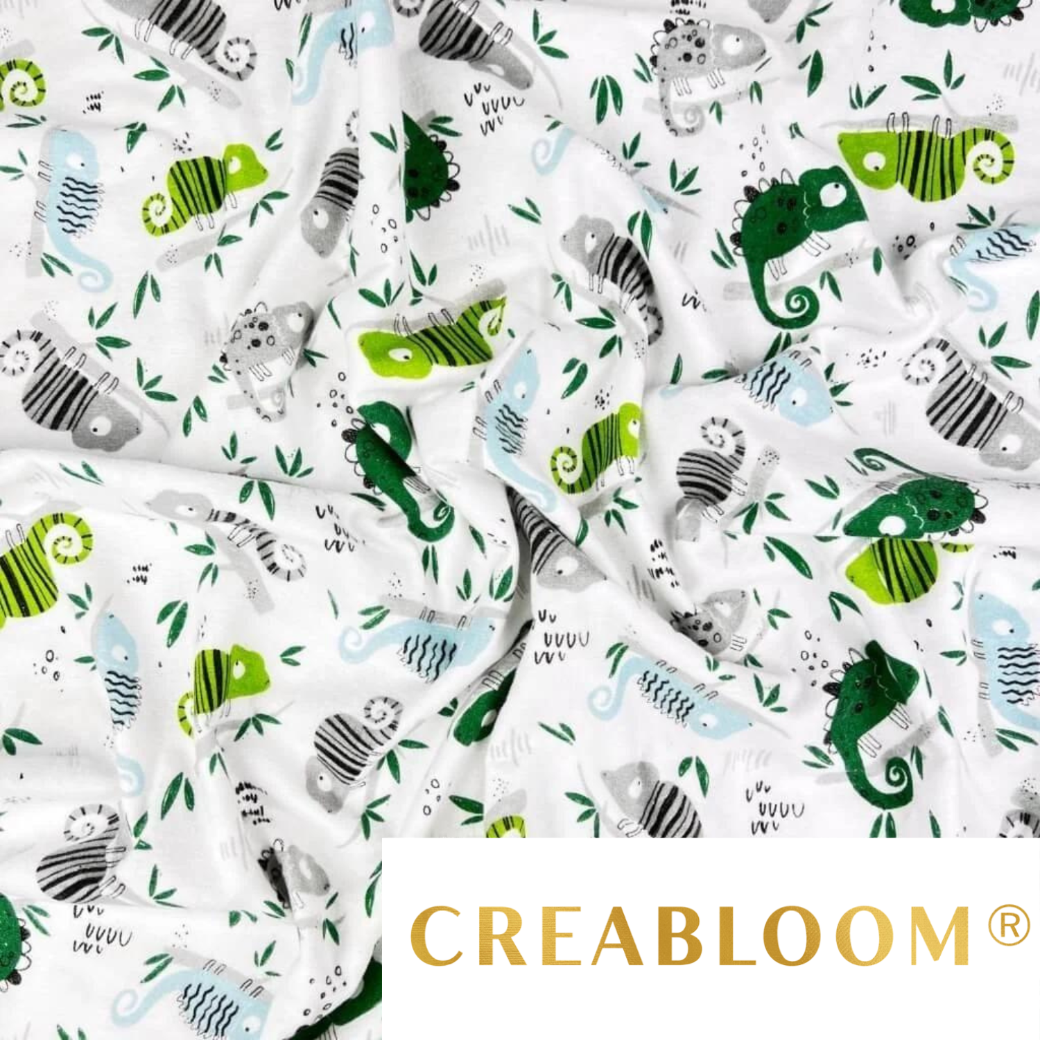 Tissu Flanelle Imprimé Caméléons