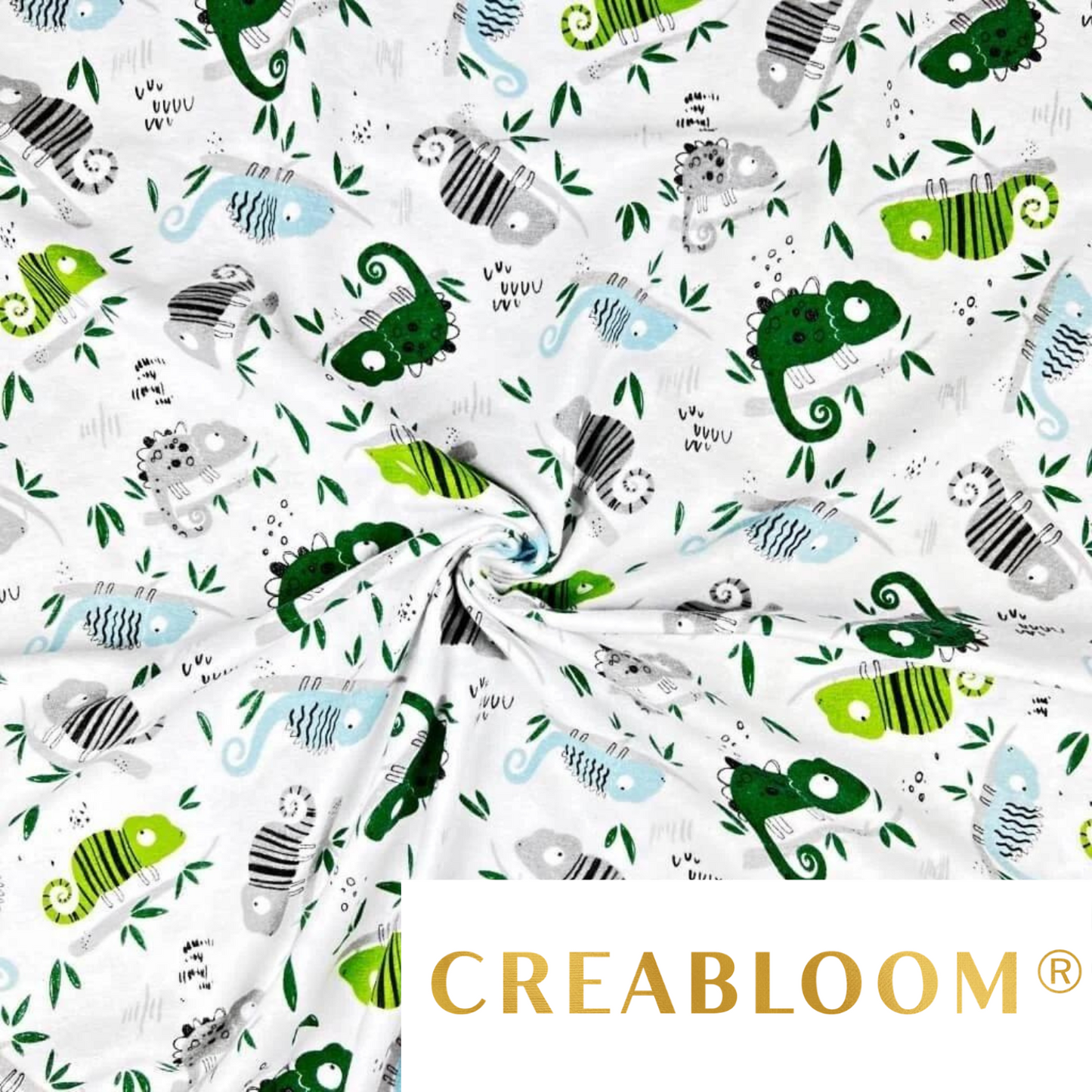 Tissu Flanelle Imprimé Caméléons