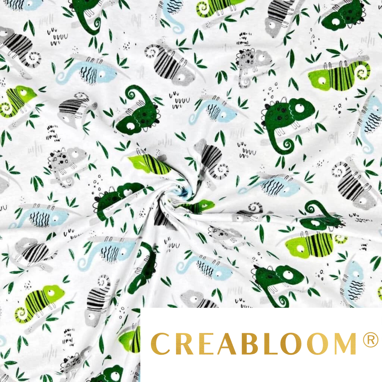 Tissu Flanelle Imprimé Caméléons