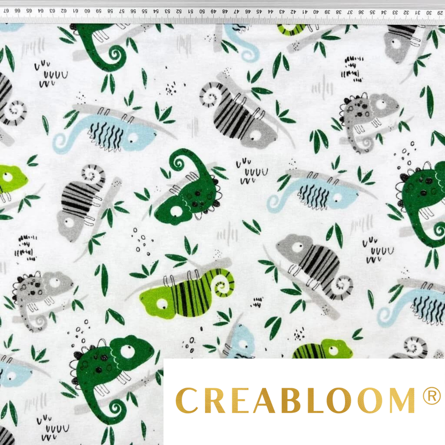 Tissu Flanelle Imprimé Caméléons