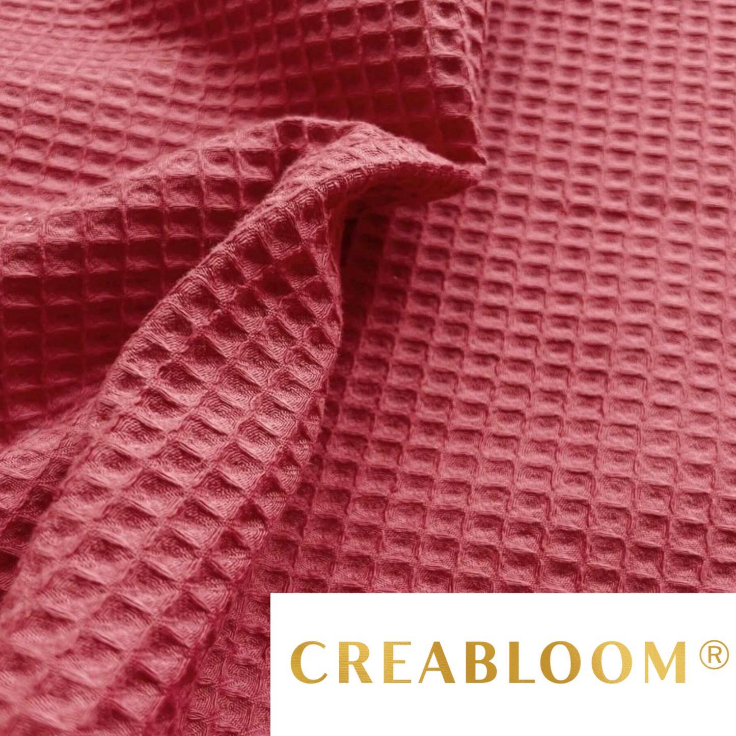 Tissu Nid Dabeille - Piqué Gaufré Rose Marsala