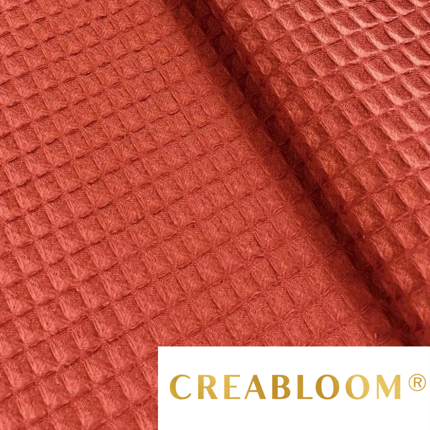 Tissu Nid Dabeille - Piqué Gaufré Brique Rouge