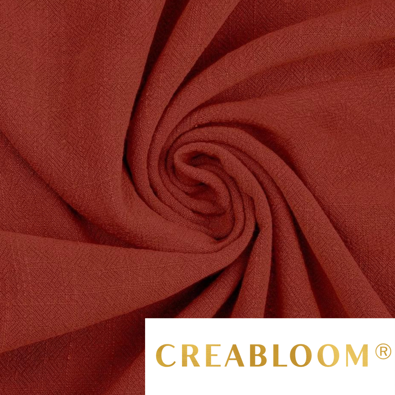 Tissu Lin Viscose Brique Rouge