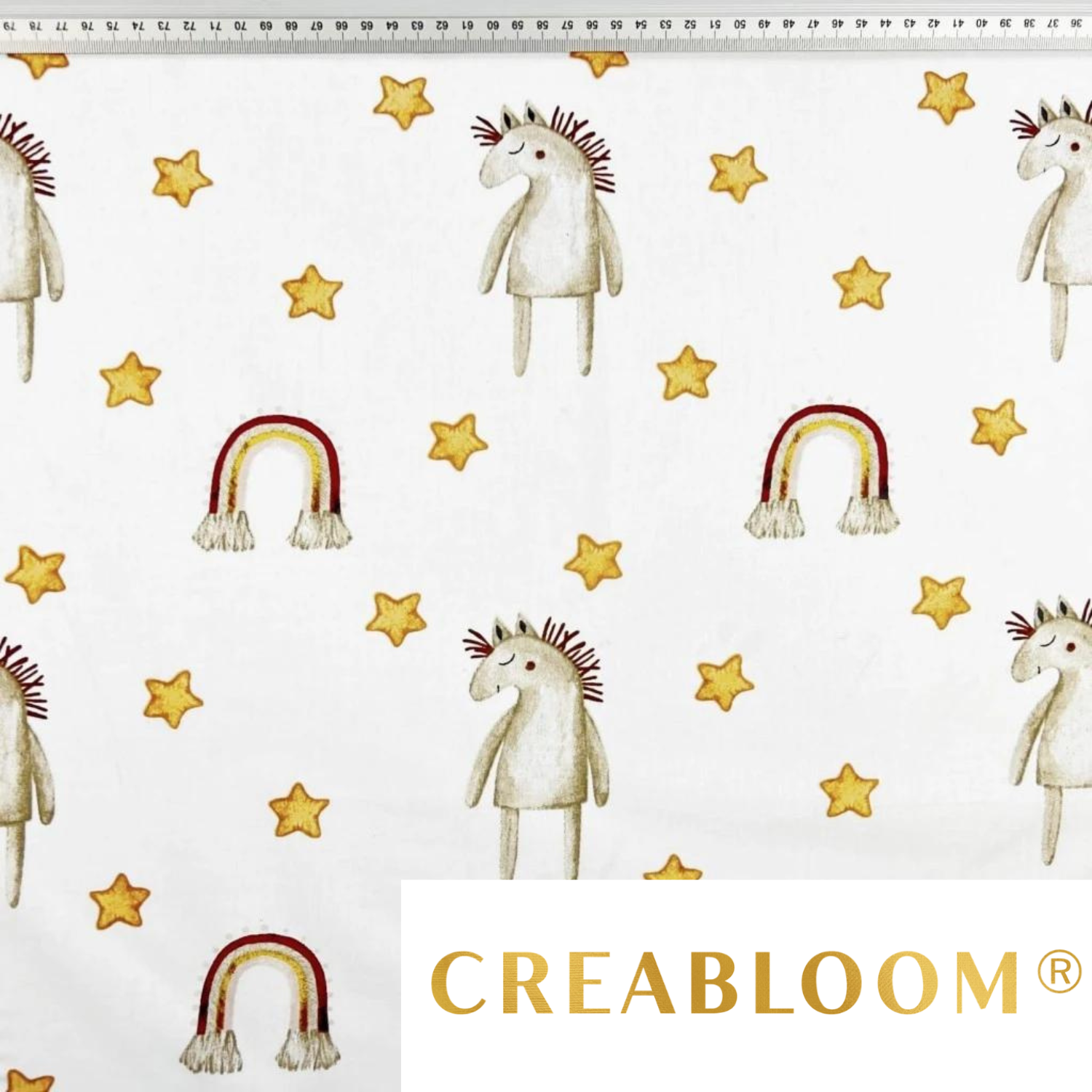 Tissu Coton Motif Chevaux