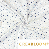 Tissu coton Motif mini triangles - bleu et abricot