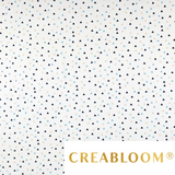 Tissu coton Motif mini triangles - bleu et abricot
