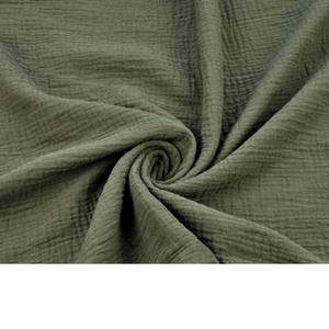 Tissu Double Gaze Vert Olive