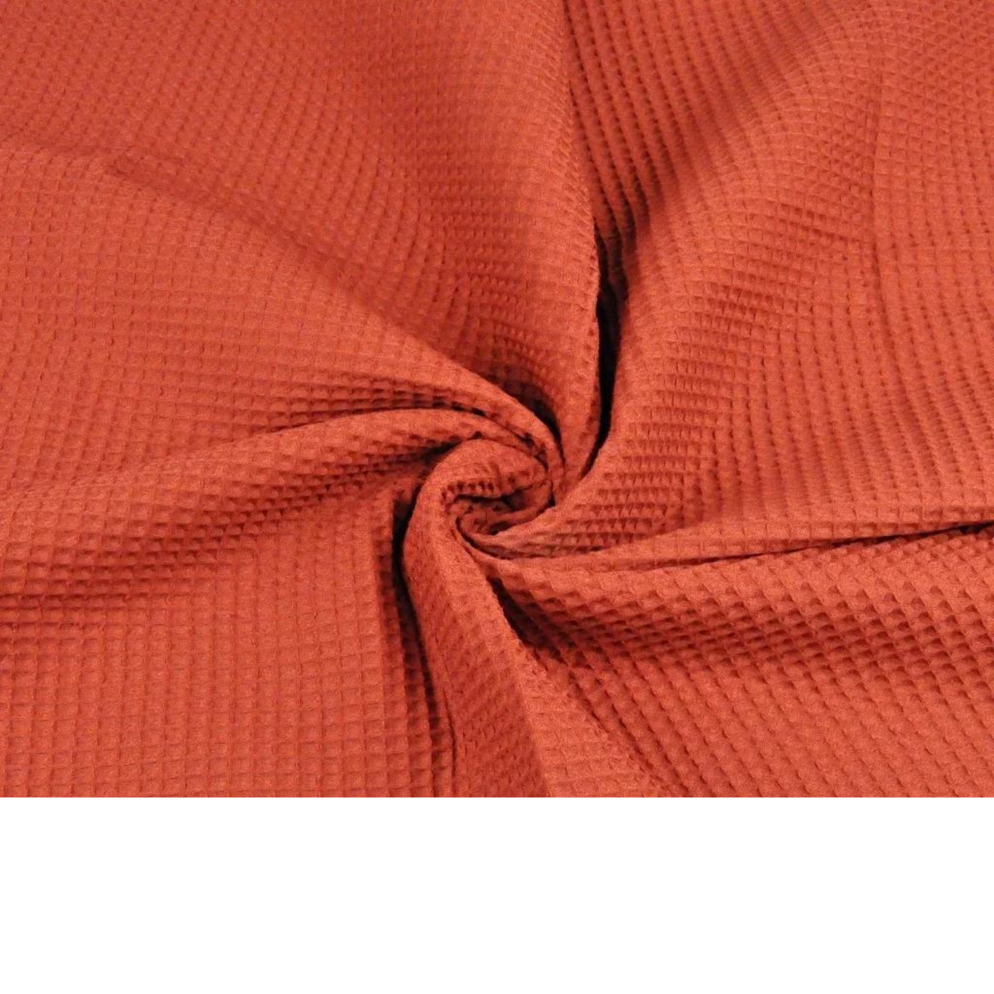 Tissu Nid Dabeille - Piqué Gaufré Brique Rouge