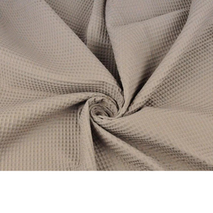 Tissu Nid Dabeille - Piqué Gaufré Beige Gris