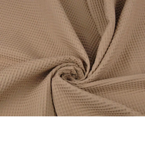 Tissu Nid Dabeille - Piqué Gaufré Beige