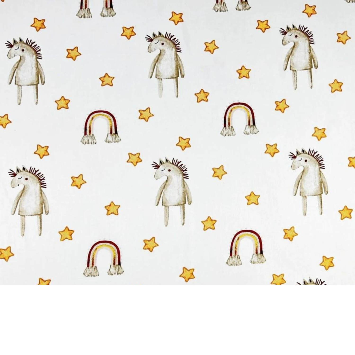 Tissu Coton Motif Chevaux
