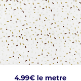 Tissu Coton Imprimé Confettis - Beige Et Marron