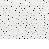 Tissu coton Motif mini triangles - bleu et abricot