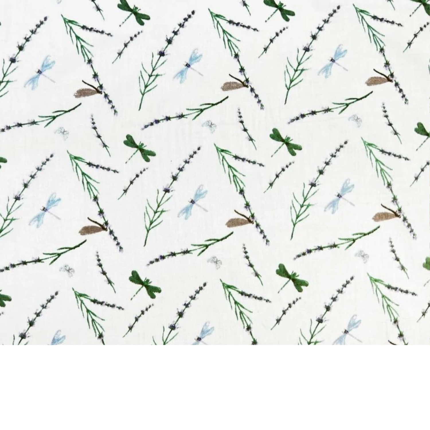 Tissu Coton Motif Insectes Et Fleurs