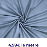 Tissu Coton Uni Bleu Gris