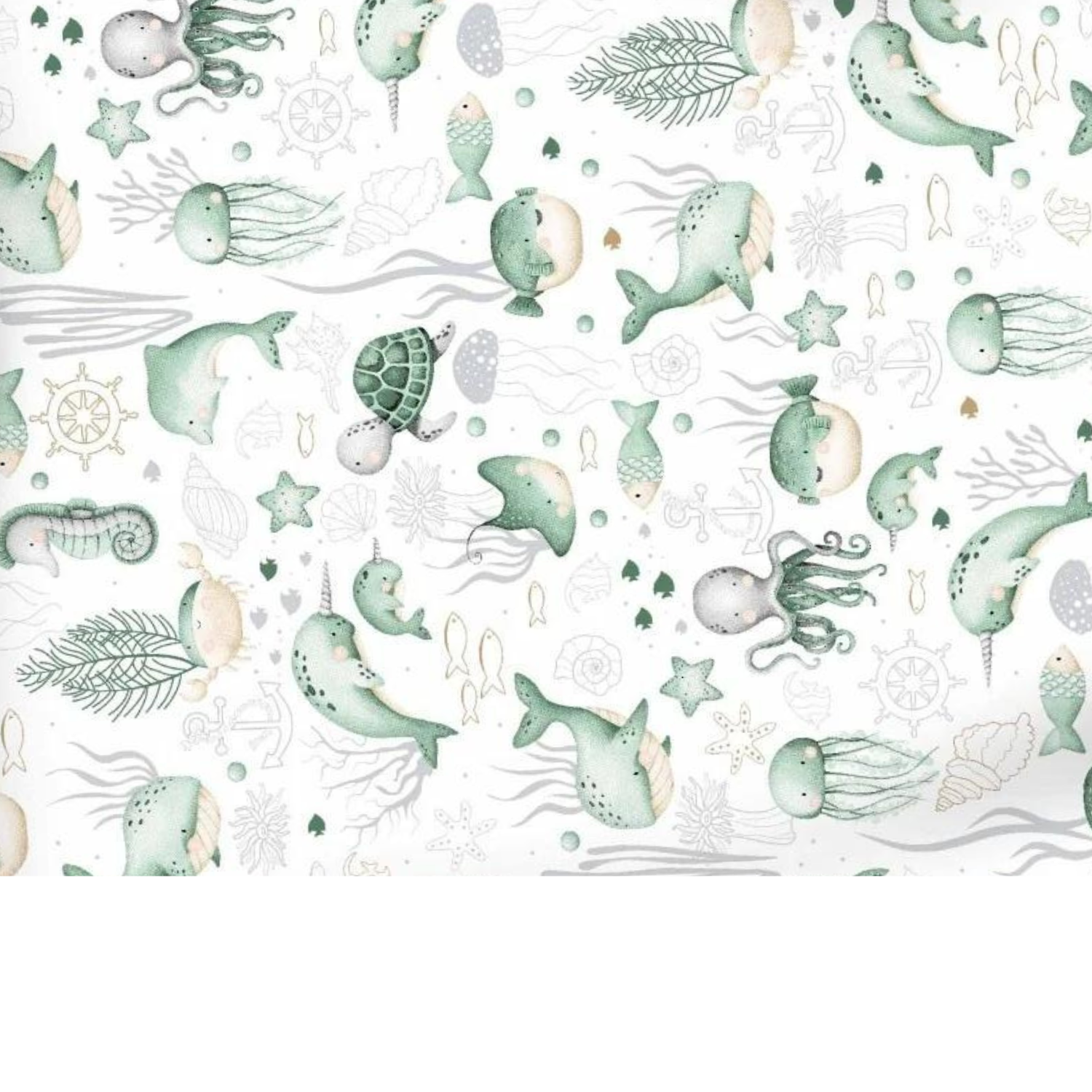 Tissu Coton Motif Océan