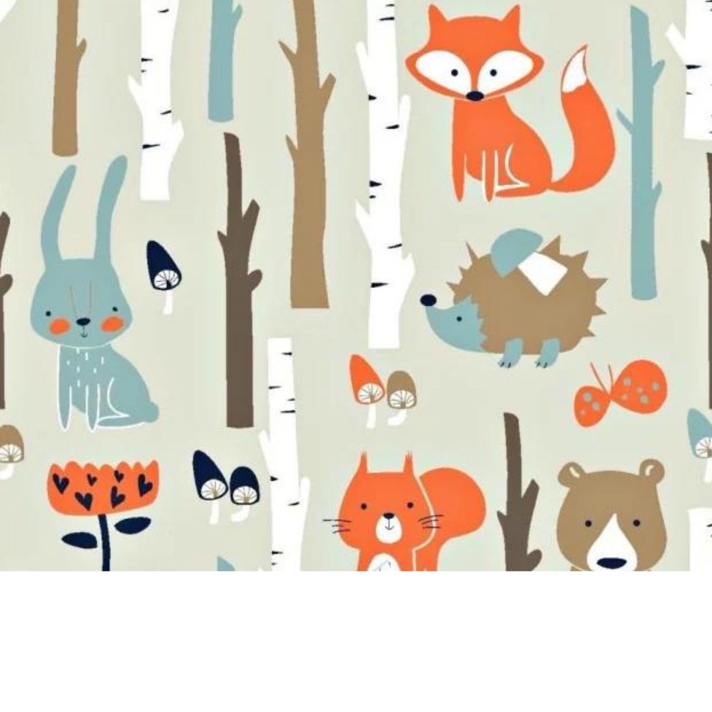 Tissu Coton Motif Animaux - Fond Beige