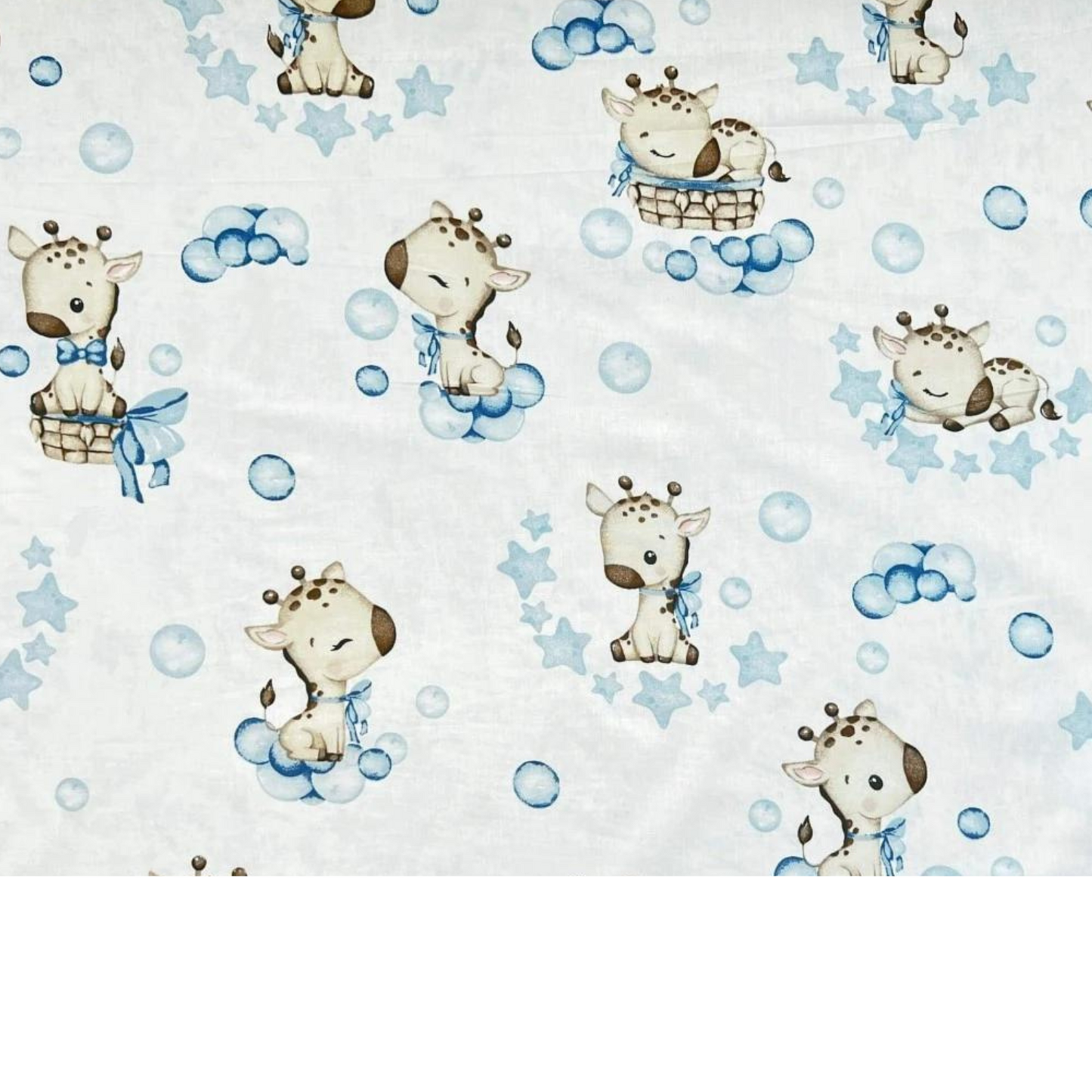 Tissu Coton Motif Bébés Girafes