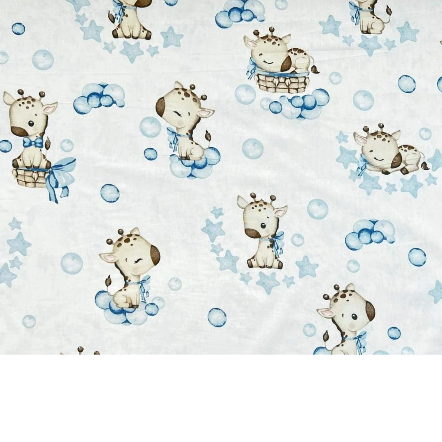 Tissu Coton Motif Bébés Girafes