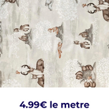Tissu Coton Motif Animaux De La Forêt