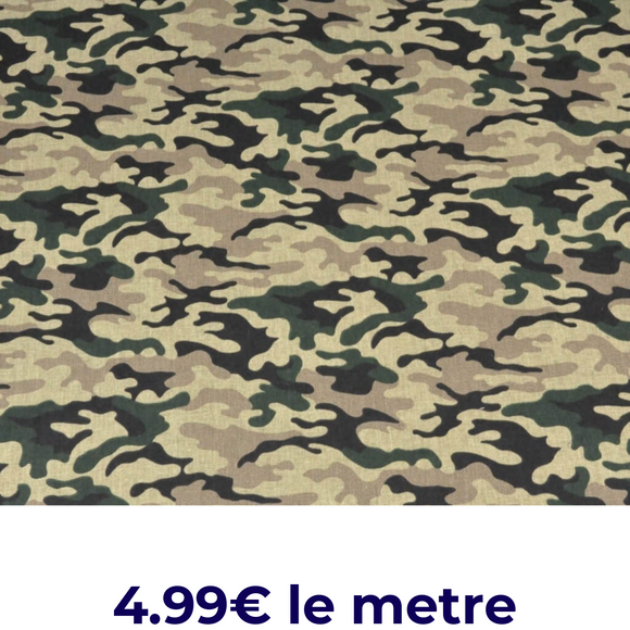 Tissu coton Motif camouflage