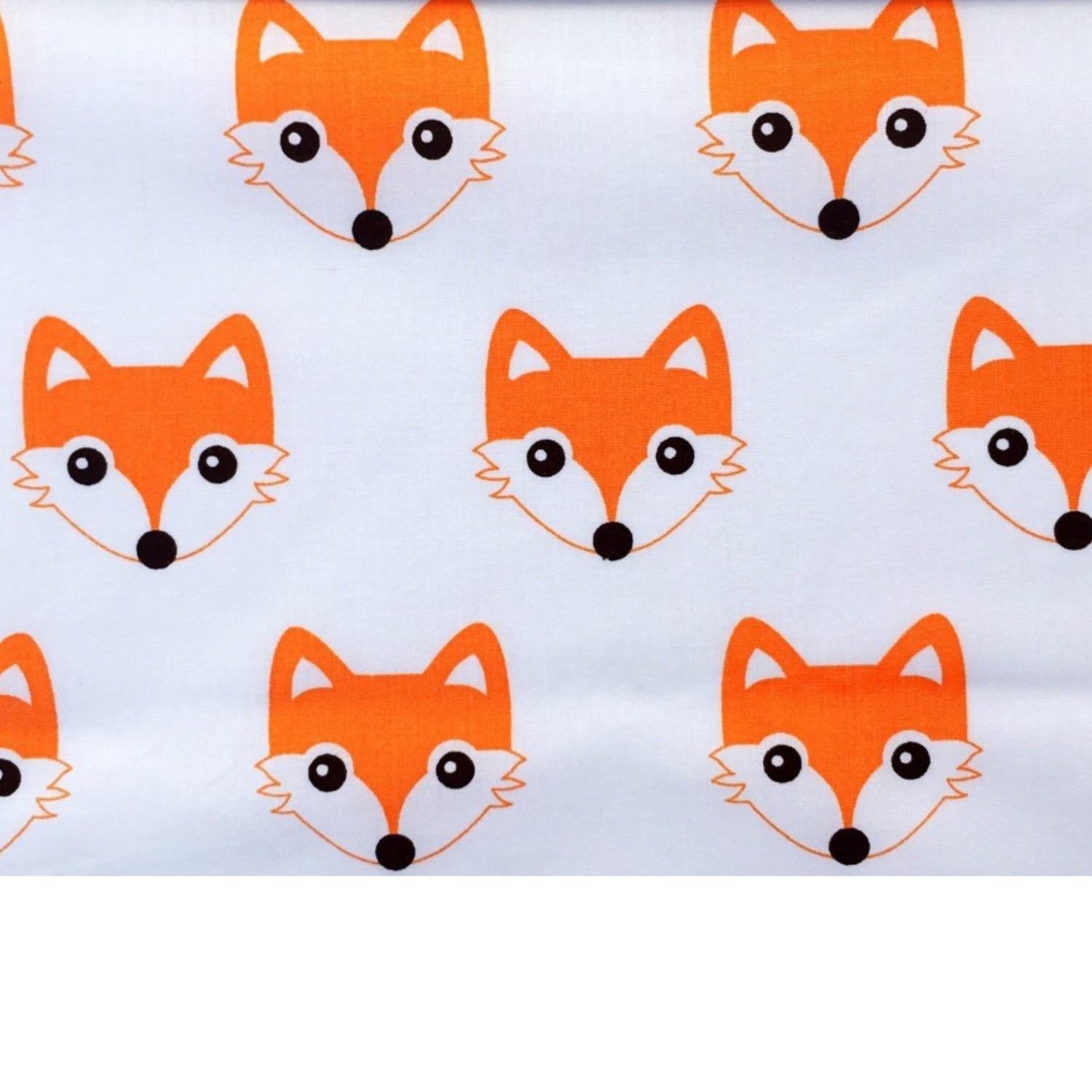 Tissu Coton Motif Renards Orange