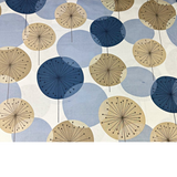 Tissu coton imprimé fleurs beige et bleu