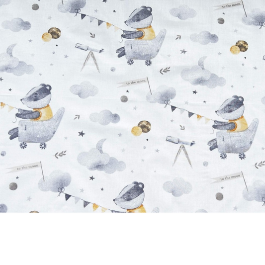 Tissu Coton Motif Animaux Dans L’espace