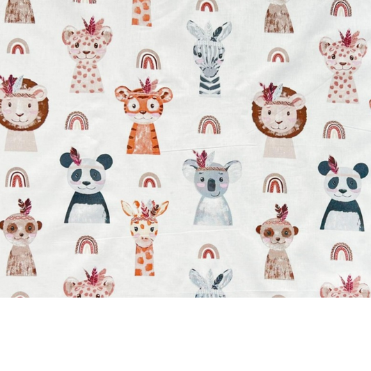 Tissu Coton Moti Animaux Indiens