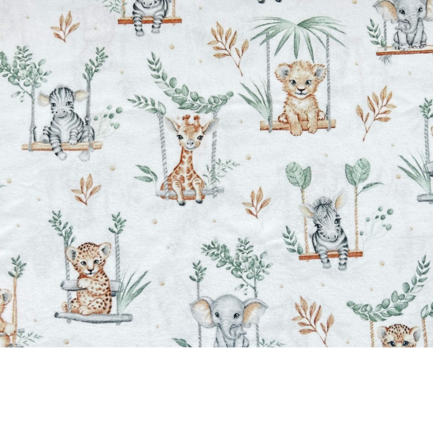 Tissu flanelle imprimé animaux