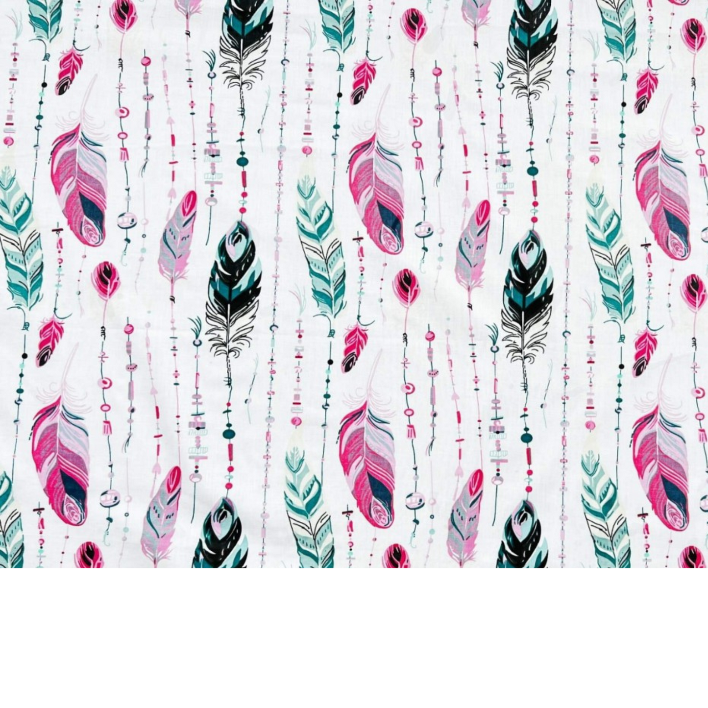 Tissu Coton Motif Plumes