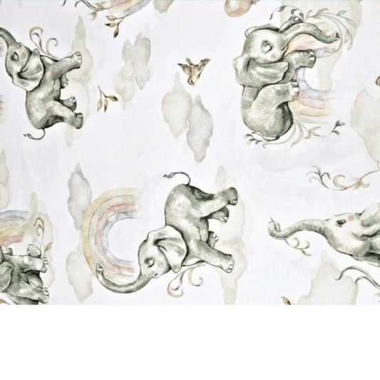 Tissu Coton Motif Éléphants