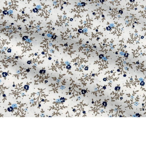 Tissu coton imprimé fleurs bleu marine