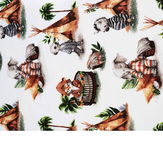 Tissu Coton Motif Animaux Indiens En Pyjama