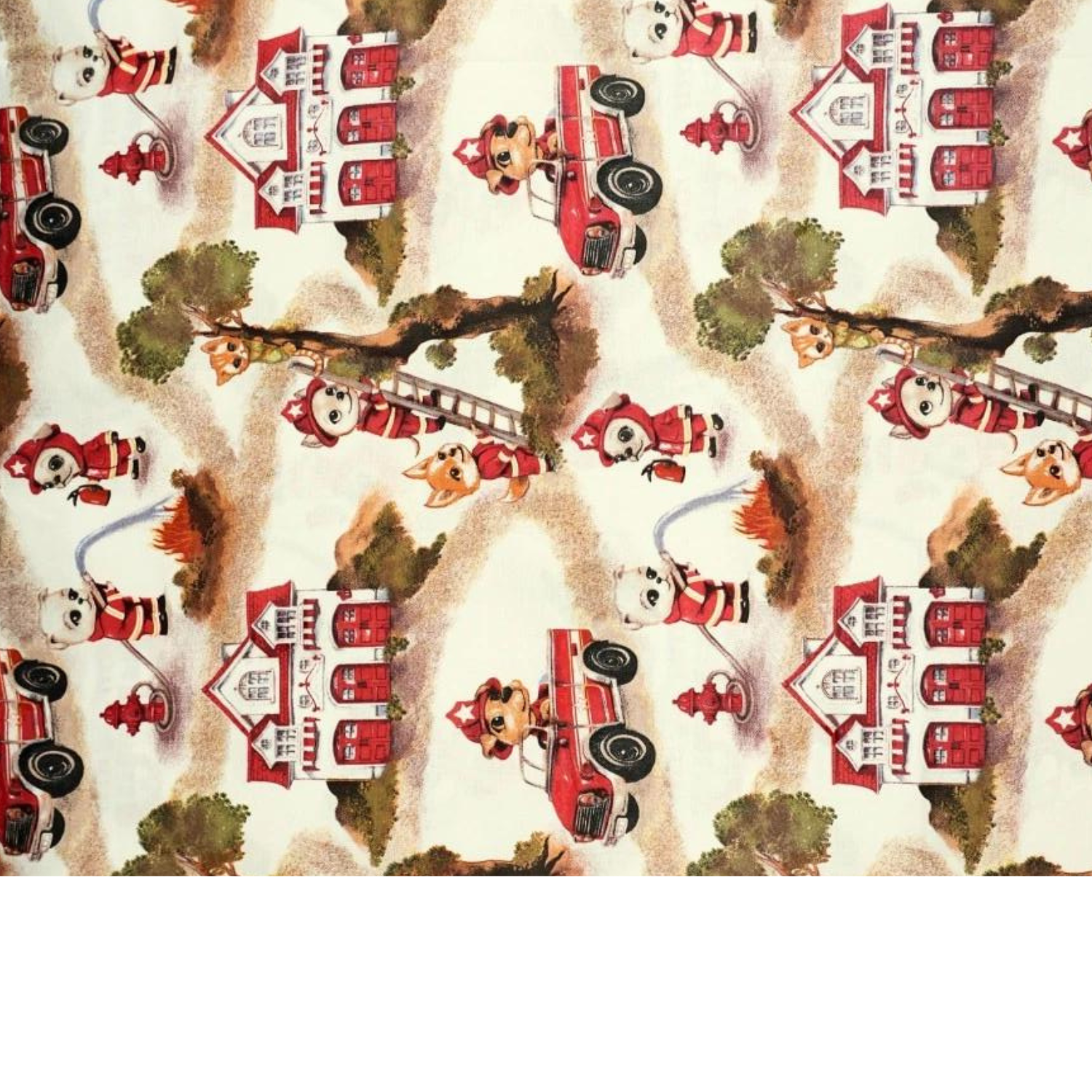 Tissu Coton Motif Camions De Pompiers