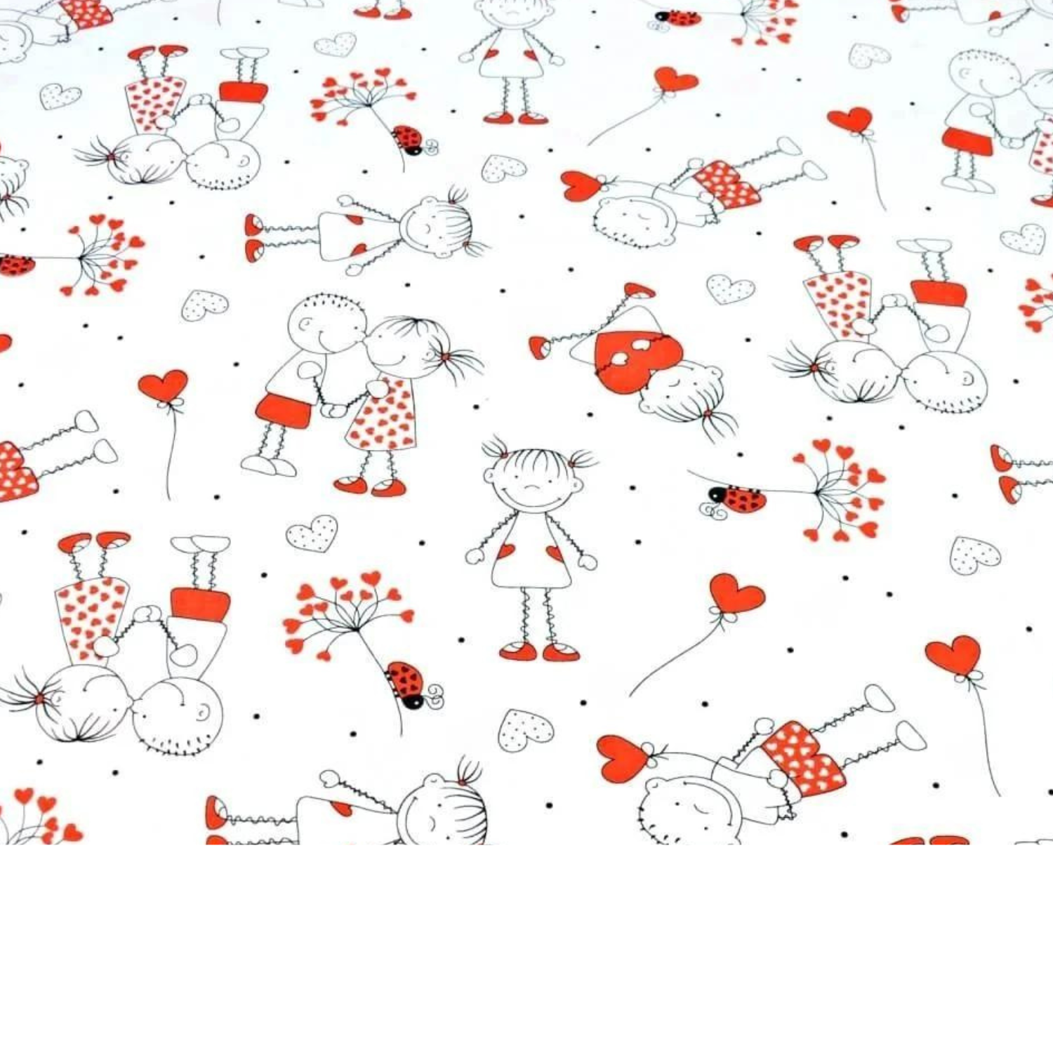 Tissu Coton Motif Amoureux