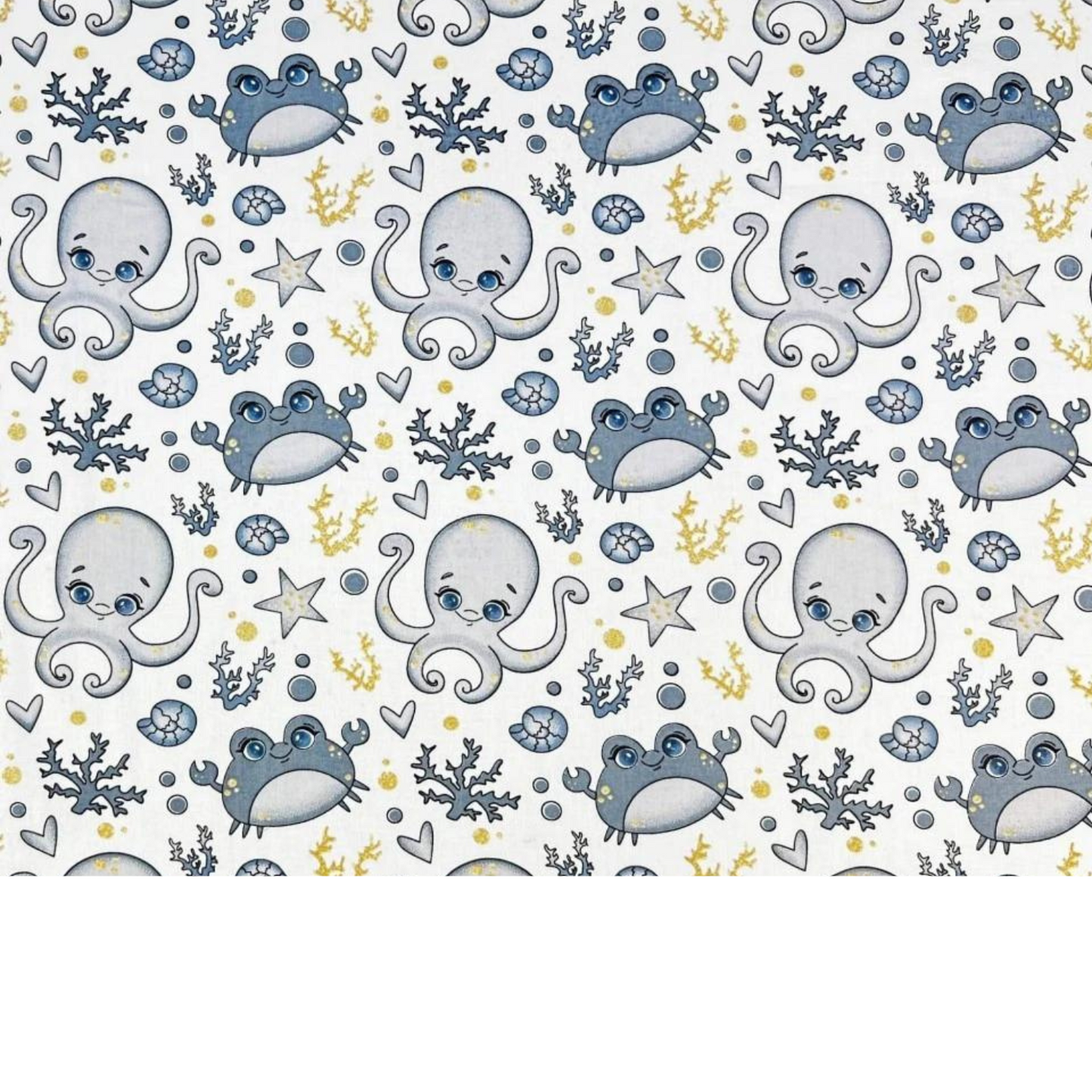 Tissu Coton Motif Poulpes