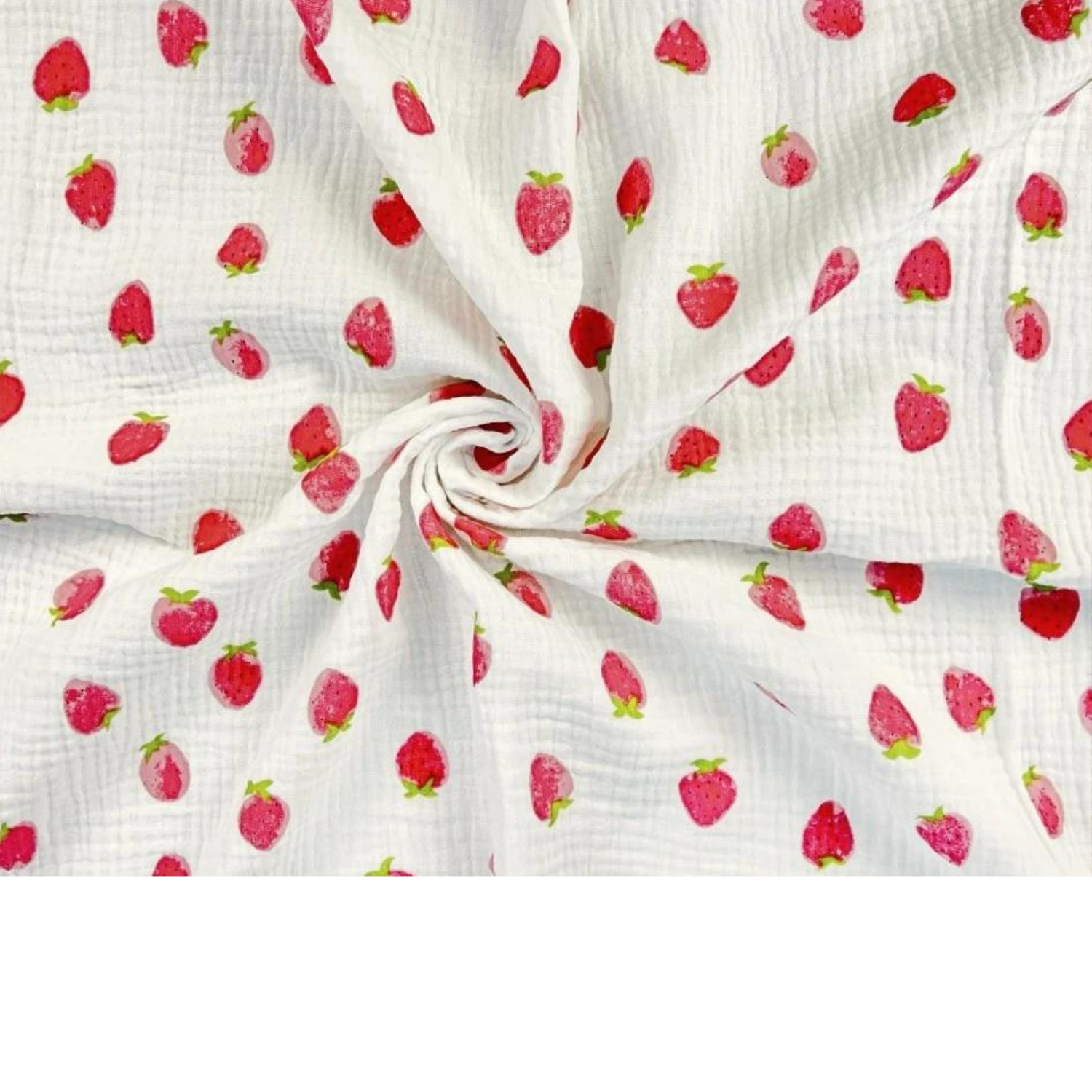 Tissu Double Gaze Imprimé Fraises