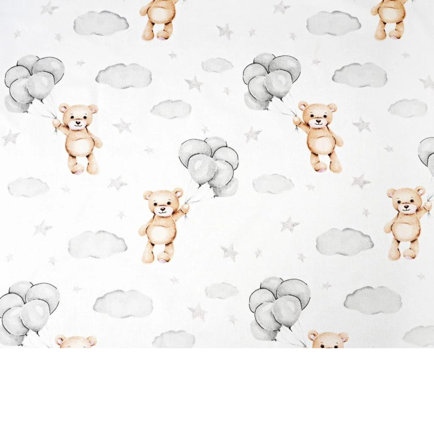 Tissu Coton Motif Oursons Avec Ballons