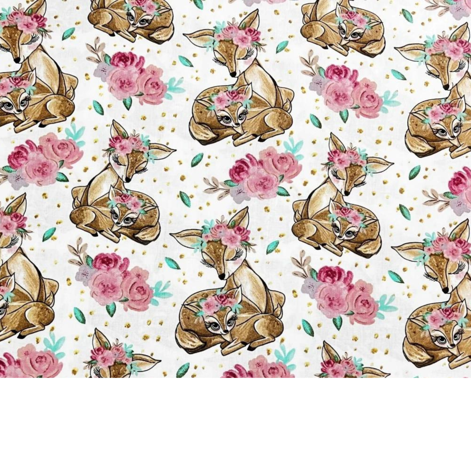 Tissu Coton Motif Biches
