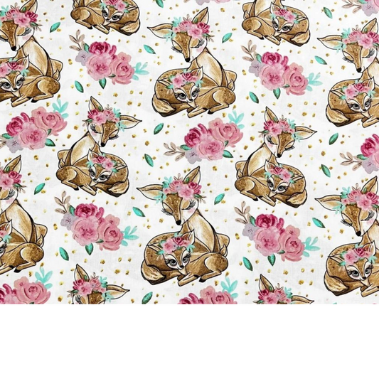 Tissu Coton Motif Biches