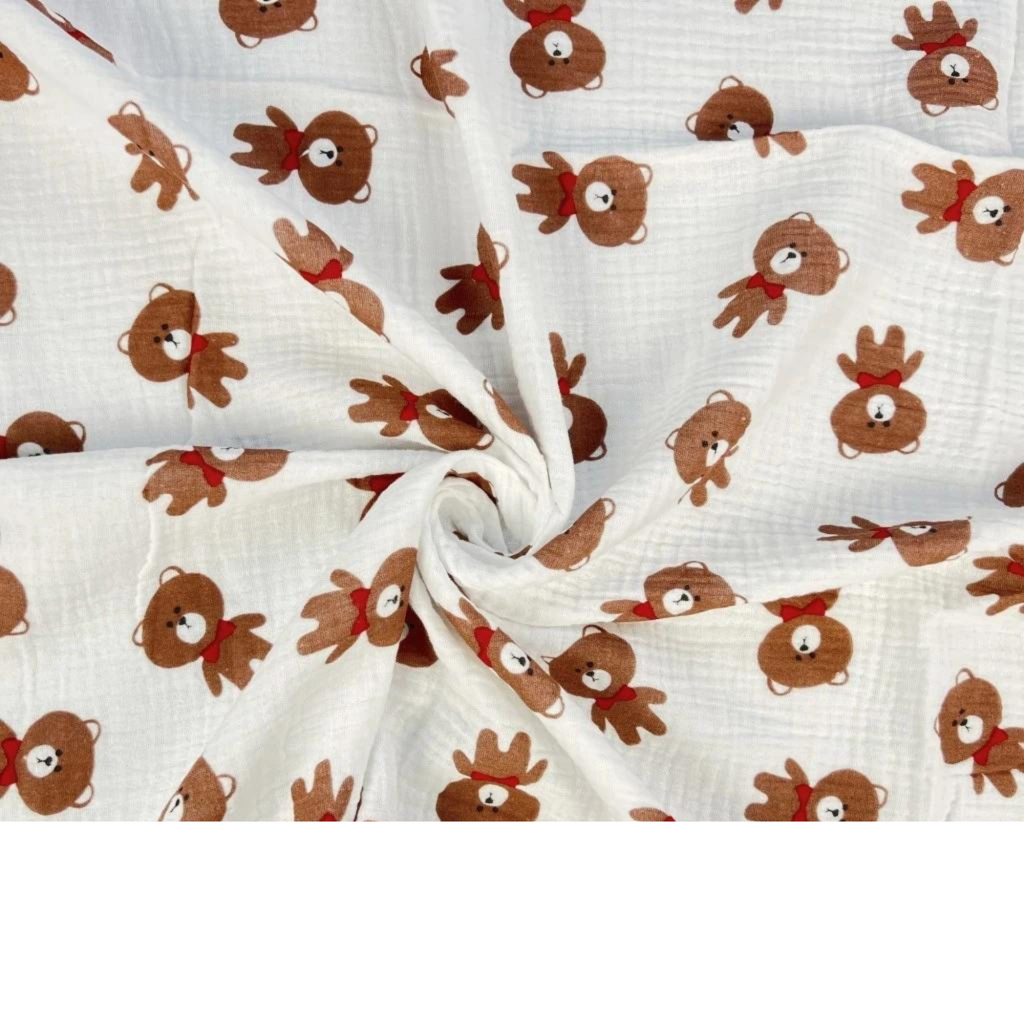 Tissu Double Gaze Imprimé Oursons